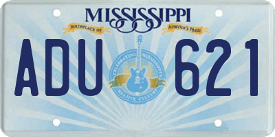 MS license plate ADU621