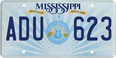 MS license plate ADU623