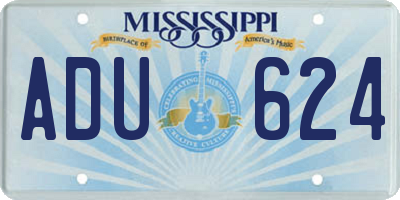 MS license plate ADU624