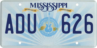MS license plate ADU626