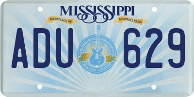 MS license plate ADU629