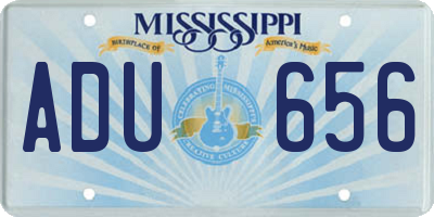 MS license plate ADU656