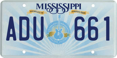 MS license plate ADU661