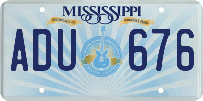 MS license plate ADU676