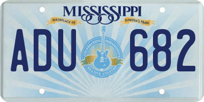 MS license plate ADU682