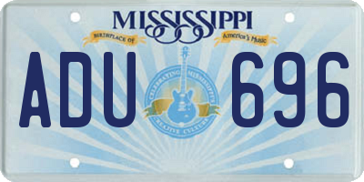 MS license plate ADU696