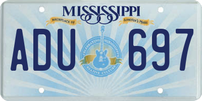 MS license plate ADU697