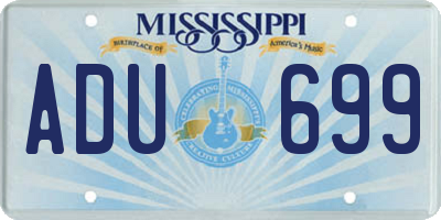 MS license plate ADU699