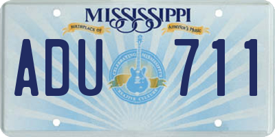 MS license plate ADU711