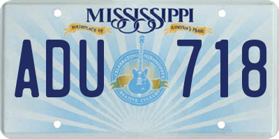 MS license plate ADU718