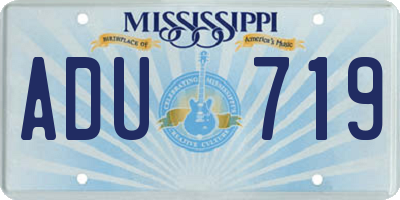 MS license plate ADU719