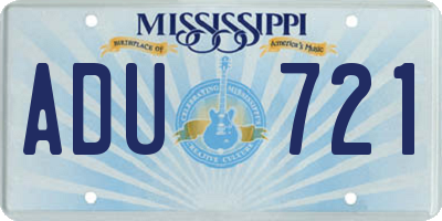 MS license plate ADU721