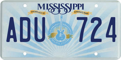 MS license plate ADU724