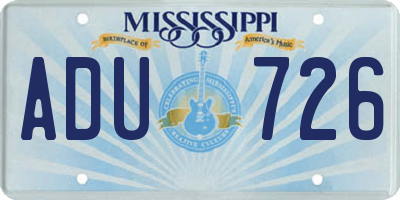 MS license plate ADU726