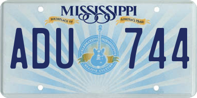 MS license plate ADU744