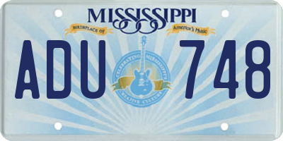 MS license plate ADU748