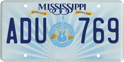 MS license plate ADU769