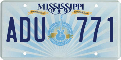 MS license plate ADU771