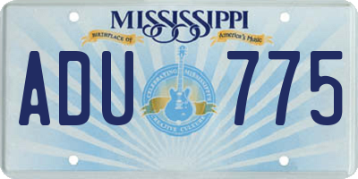 MS license plate ADU775