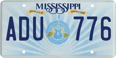 MS license plate ADU776