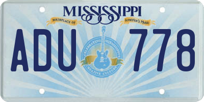 MS license plate ADU778