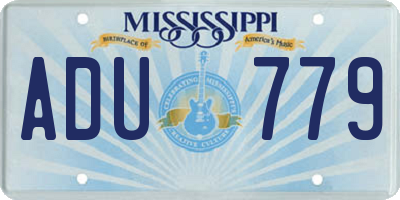 MS license plate ADU779