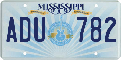 MS license plate ADU782