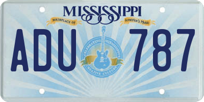 MS license plate ADU787