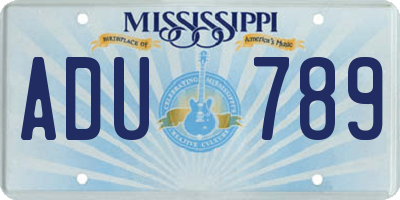 MS license plate ADU789