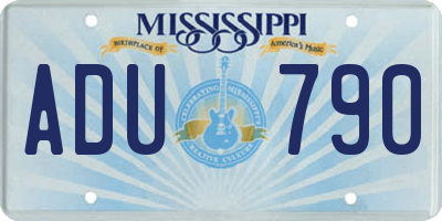 MS license plate ADU790