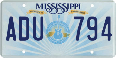 MS license plate ADU794