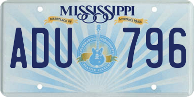 MS license plate ADU796