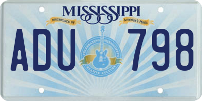 MS license plate ADU798