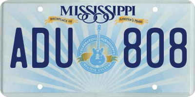 MS license plate ADU808