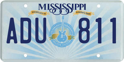 MS license plate ADU811