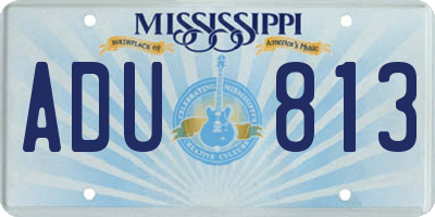 MS license plate ADU813