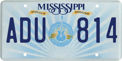 MS license plate ADU814