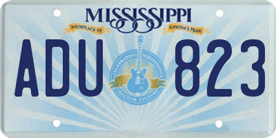 MS license plate ADU823