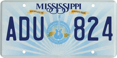 MS license plate ADU824