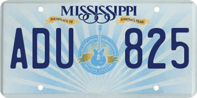 MS license plate ADU825