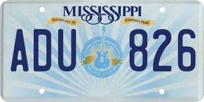 MS license plate ADU826