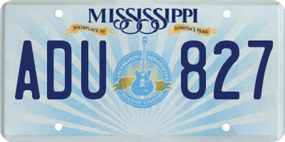 MS license plate ADU827