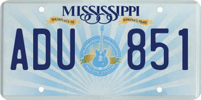 MS license plate ADU851