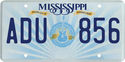 MS license plate ADU856