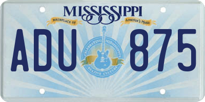 MS license plate ADU875