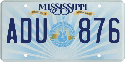 MS license plate ADU876