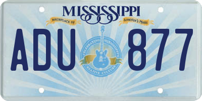 MS license plate ADU877