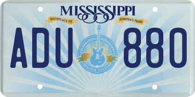 MS license plate ADU880