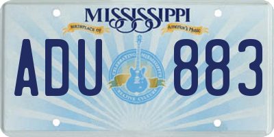 MS license plate ADU883