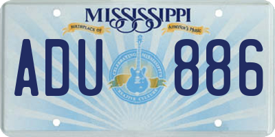 MS license plate ADU886